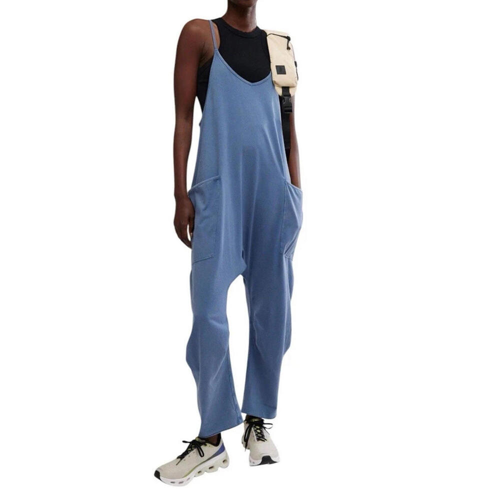 New Free People FP Movement Women's Size S Hot Shot Jumpsuit, Misty Blue